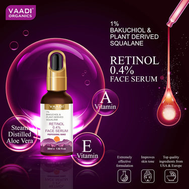 Vaadi Herbals Retinol 0.4% Face Serum With 1% Baluchiol & Plant Derived Squalane